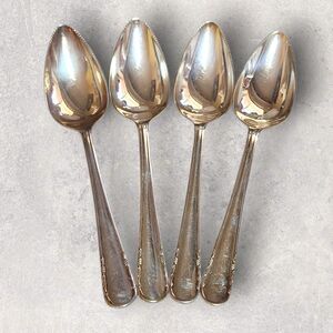 Vintage WA Made in England Silver‑Plated Grapefruit/Citrus Spoons Set of 4